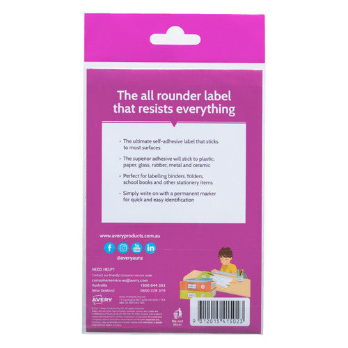 Avery Kids Ultra-Resistant Labels 64 x 44mm Pack 16