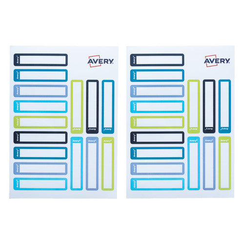 Avery Kids Pencil Labels Blue and Green 52 x 12mm Pack 30