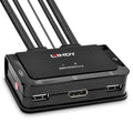 Lindy 2 Port DisplayPort 1.2 USB 2.0 and Audio Cable KVM Switch