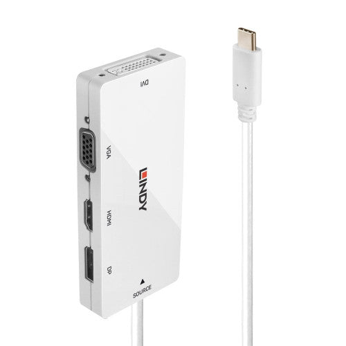 Lindy USB Type C to Multi-AV Converter White
