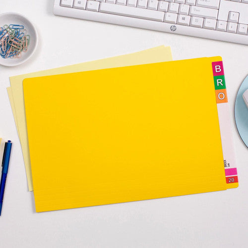 Avery Yellow Shelf Lateral File Foolscap 242 x 367mm Box 100