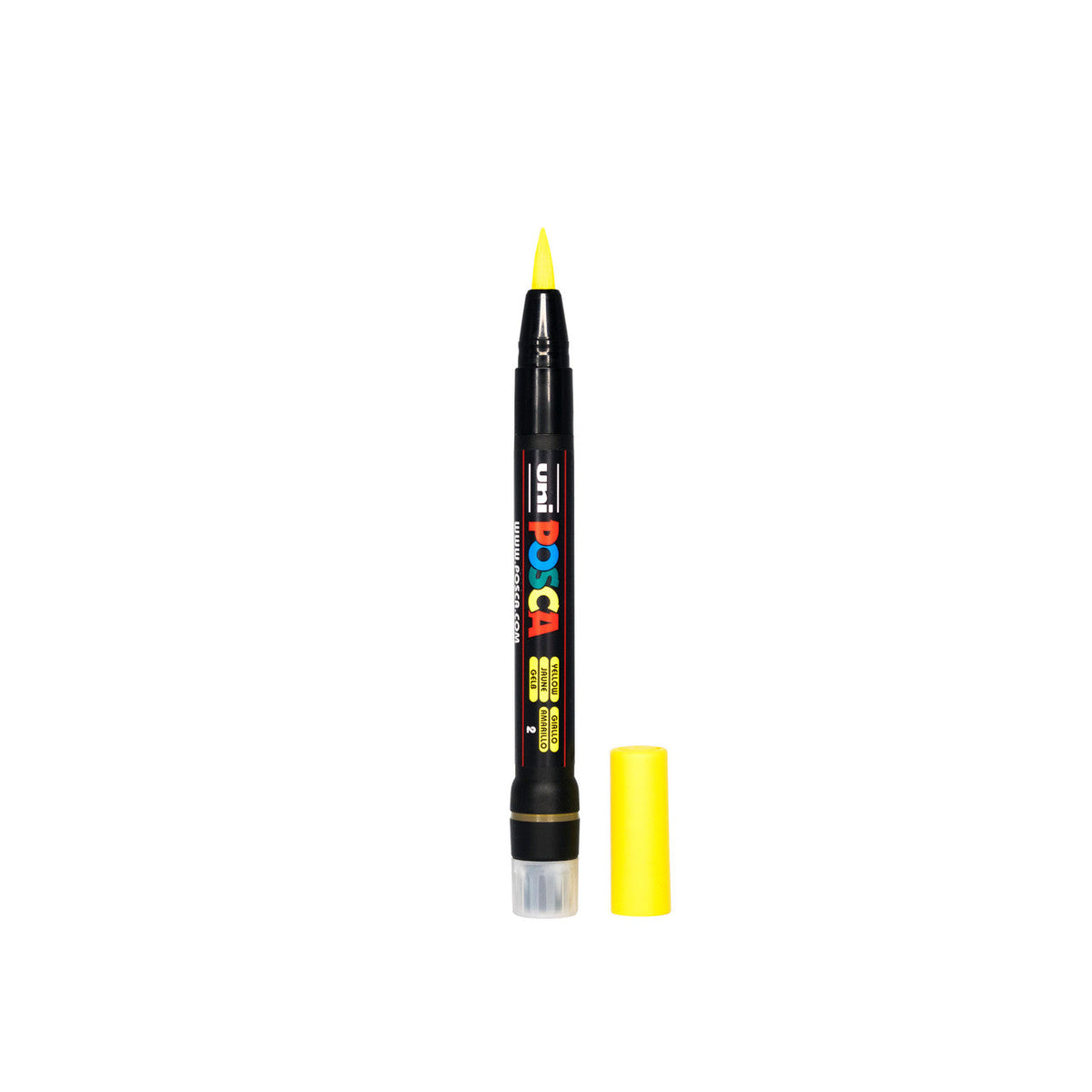 POSCA PCF-350 Paint Marker Flexible Brush Tip Yellow