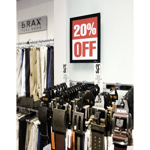 Durable Duraframe A5 Sign Holder Adhesive Back Black Pack 2