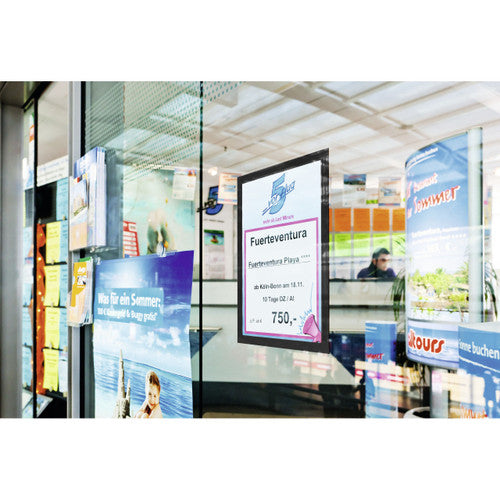Durable Duraframe A4 Sign Holder Adhesive Back Black Pack 2