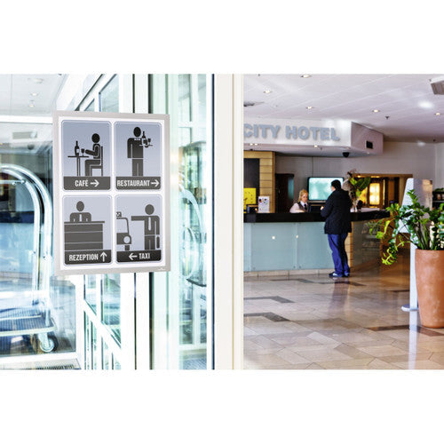 Durable Duraframe A4 Sign Holder Silver Retail Pack