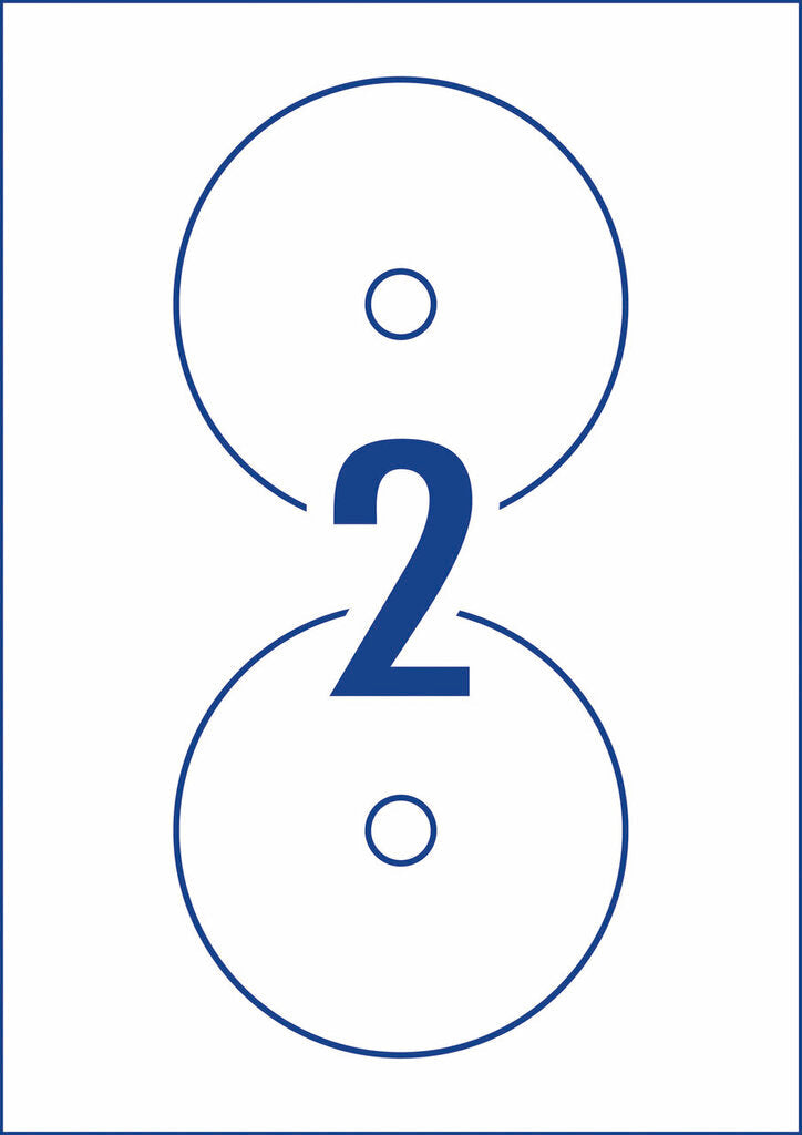 Avery White Full Face CD Labels L7676 50 Pack 117mm Diameter 2UP
