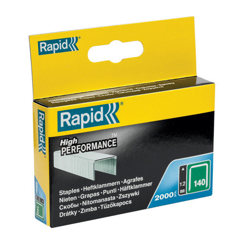 Rapid No.140 Flatwire Staples 12mm Box 2000
