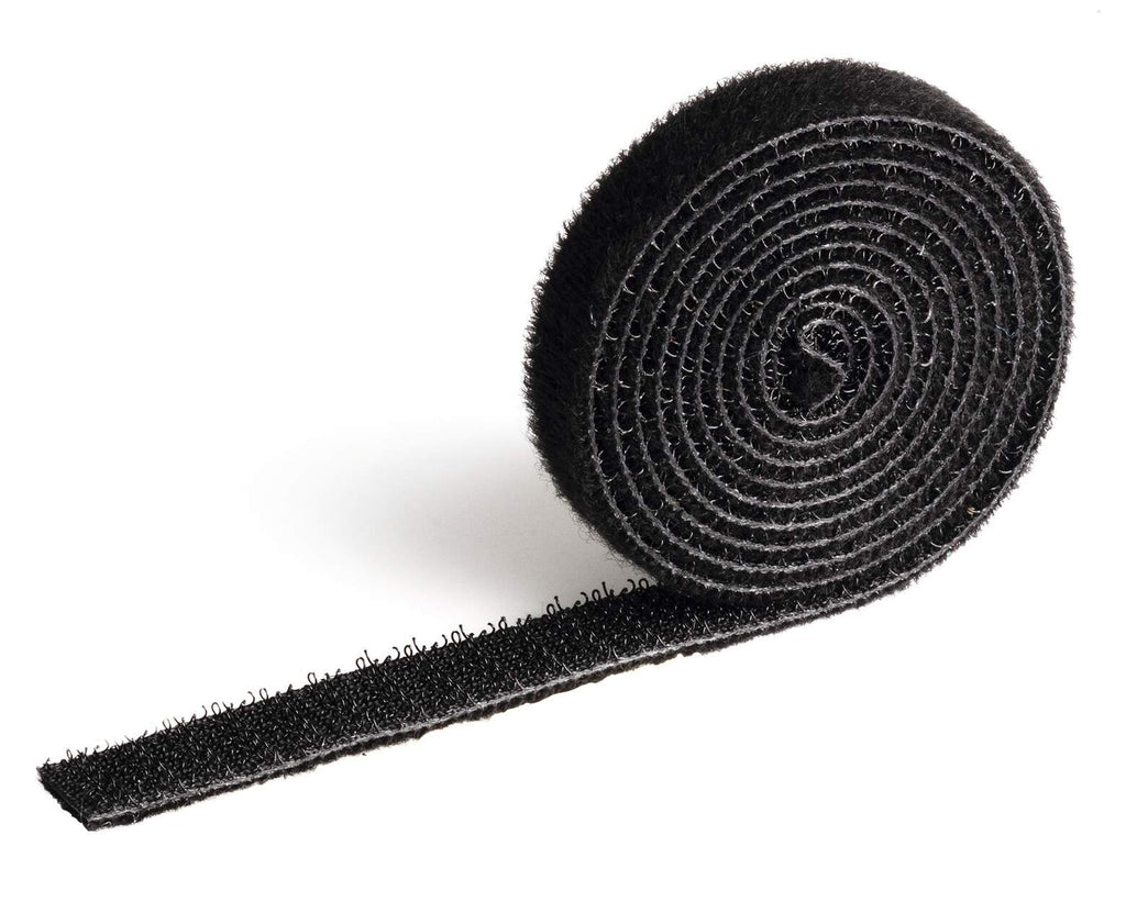 Close view of a black Durable CAVOLINE GRIP 10 mm hook and loop tape roll