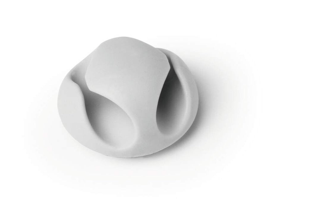 Close view of a grey Durable CAVOLINE CLIP 2 cable clip with two channels