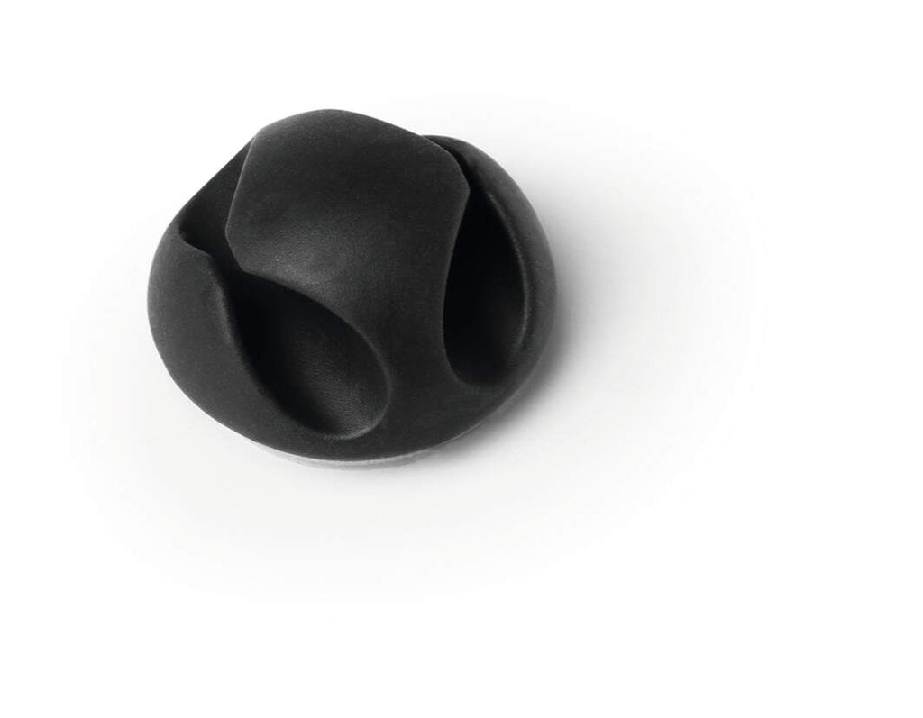 Close view of a graphite Durable CAVOLINE CLIP 2 cable clip with two channels