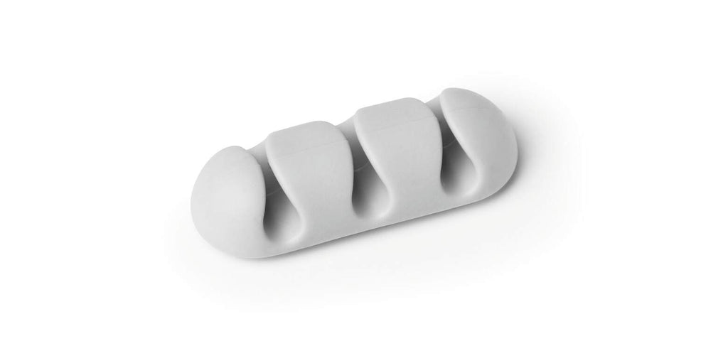 Grey Durable CAVOLINE CLIP 3 cable clip with three channels on a white background