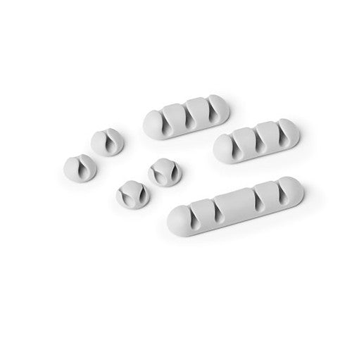 Cavoline Self-Adhesive Mixed Cable Clips Set of 7 Grey Pack of 10