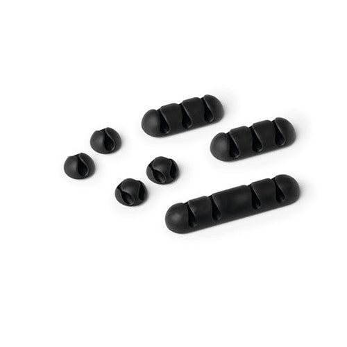 Cavoline Self-Adhesive Mixed Cable Clips Set of 7 Graphite Pack of 10