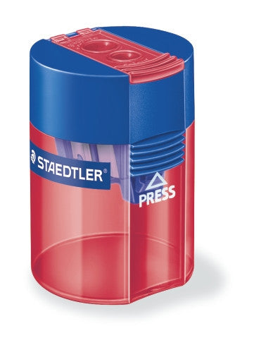 Staedtler Double Hole Tub Sharpener Assorted Colours Box 10 512 006