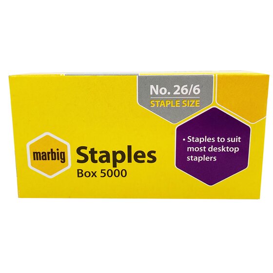 Marbig Staples No 26/6 Box of 5000