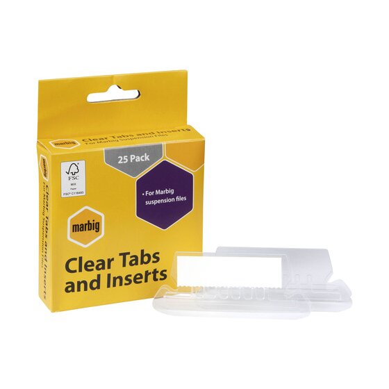 Marbig Tabs and Inserts Clear Pack of 25