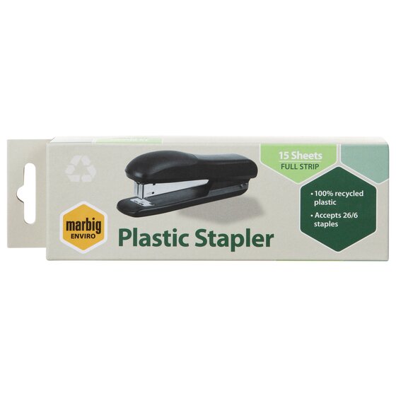Marbig Enviro Full Strip Plastic Stapler Black