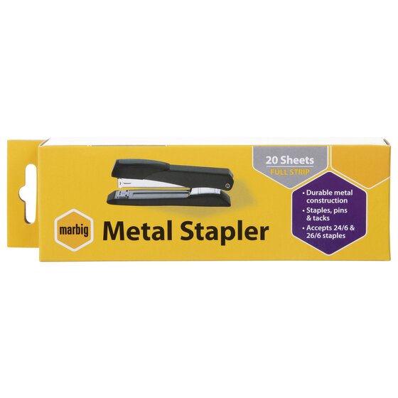 Marbig Desktop Full Strip Metal Stapler Black