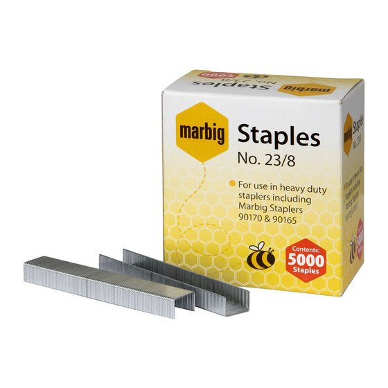 Marbig Staples Heavy Duty No 23/8 Box of 5000 for 90165 90170