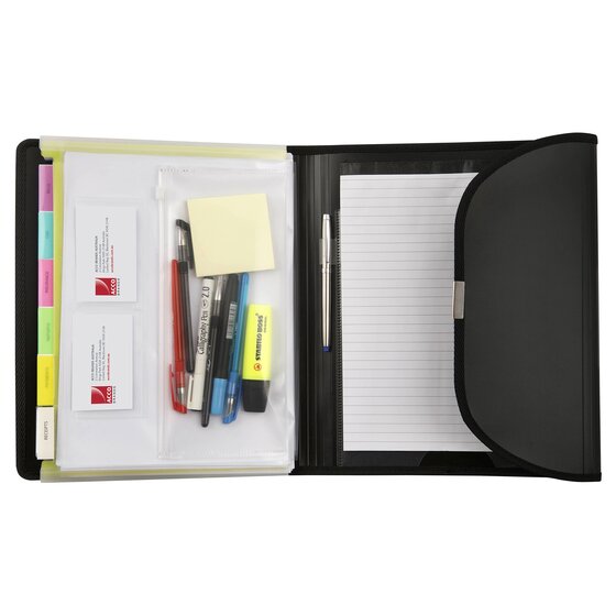 Marbig Compendium 6 Pocket A4 with Pad and Tabs Black
