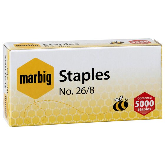 Marbig Staples No 26/8 Box of 5000