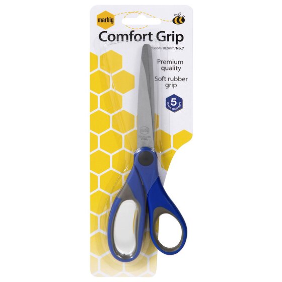 Marbig Comfort Grip Scissors 182mm Blue