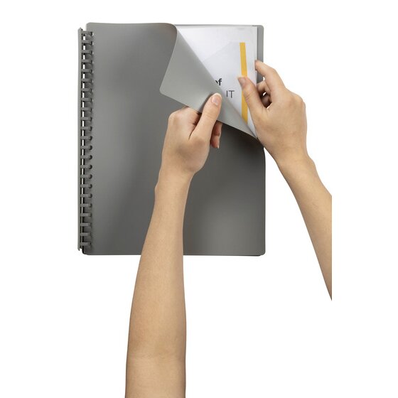 Marbig Refillable Display Book 20 Pocket A4 Grey