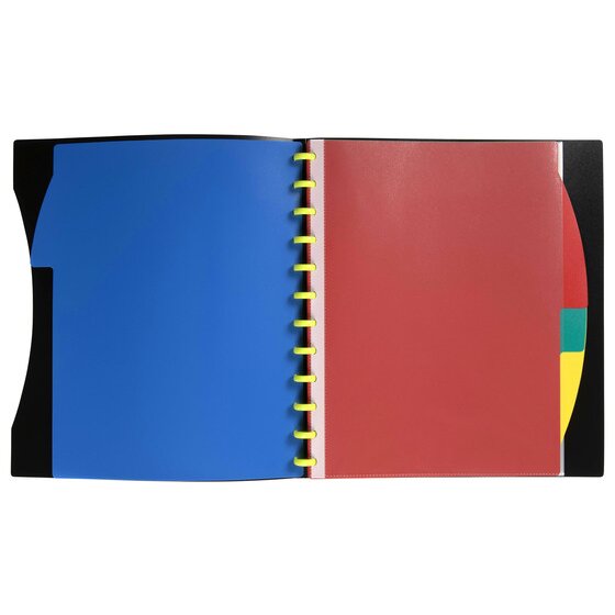 Marbig Kwik Zip Refillable Display Book 20 Pocket A4 with PP Dividers Black