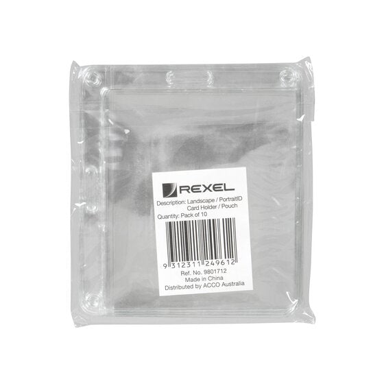 Rexel Card Holder Portrait Landscape 105 x 90mm Clear Pack of 10