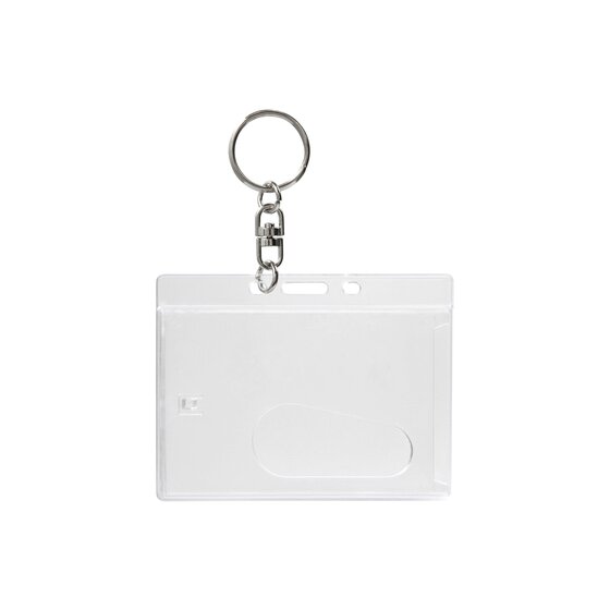 Rexel Fuel Rigid Card Holder with Key Ring Clear Pack of 10