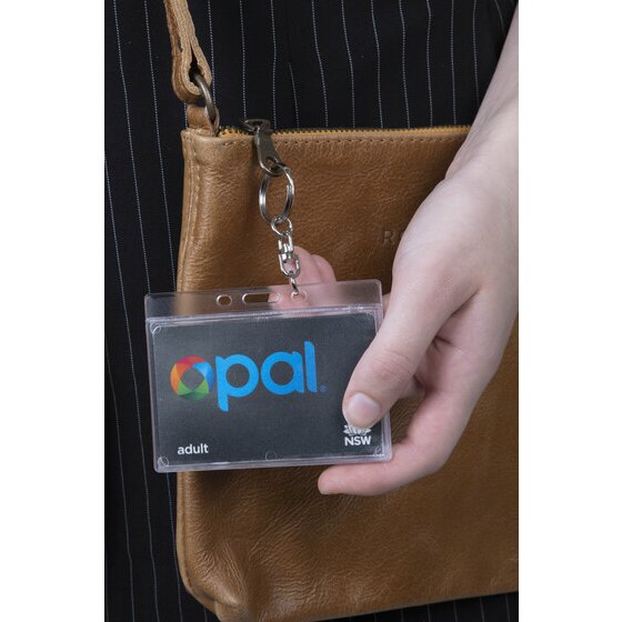 Rexel Fuel Rigid Card Holder with Key Ring Clear Pack of 10