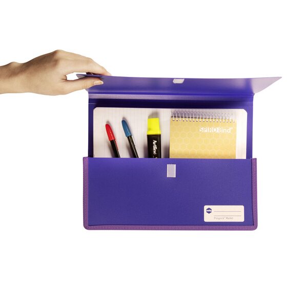 Marbig Polypick Document Wallet Heavy Duty A4 Purple