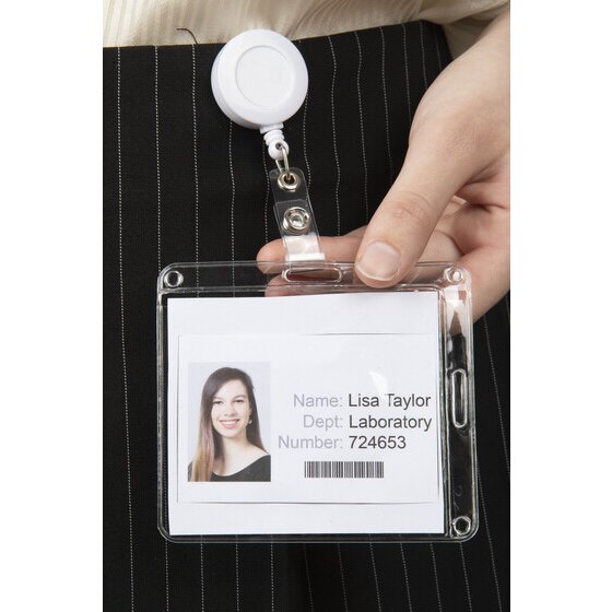 Rexel Card Holder Portrait Landscape 105 x 90mm Clear Pack of 10