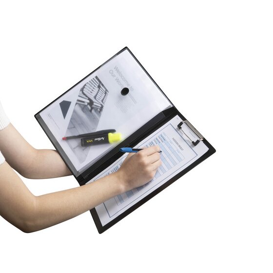 Marbig Professional Clipfolder Insert with Expanding Pocket Black