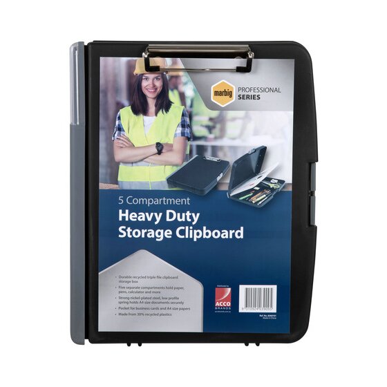 Marbig Professional Heavy Duty Storage Clipboard 5 Compartment