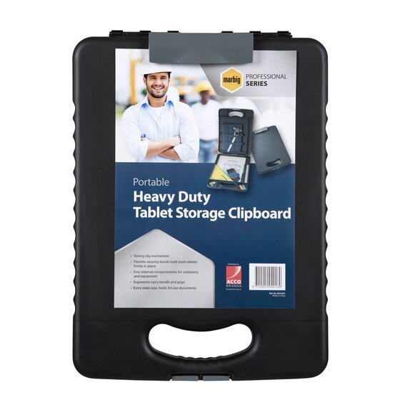 Marbig Professional Heavy Duty Clipboard Case Charcoal