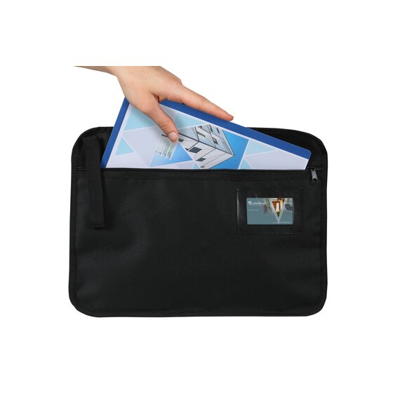 Marbig Convention Satchel Zippered Fabric Black