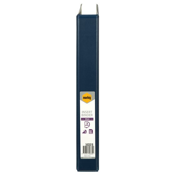 Marbig Clearview Insert Binder 25mm 3D A4 Blue Pack of 20