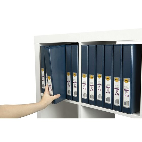 Marbig Clearview Insert Binder 25mm 3D A4 Blue Pack of 20