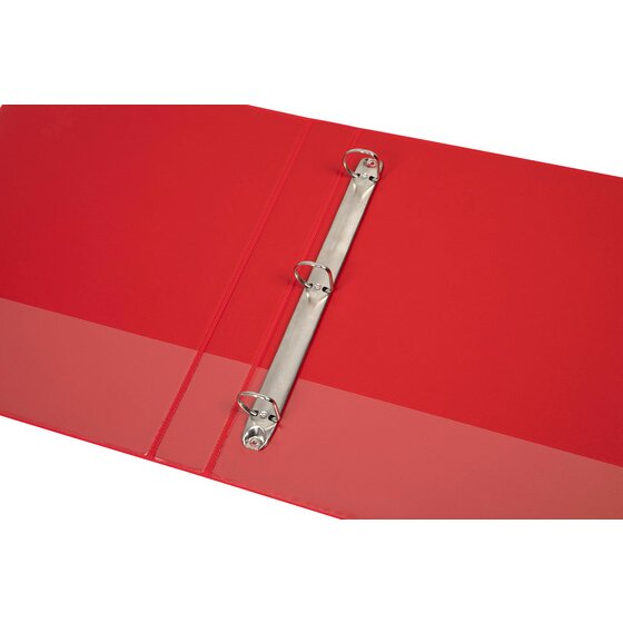 Marbig Clearview Insert Binder 25mm 3D A4 Red Pack of 20