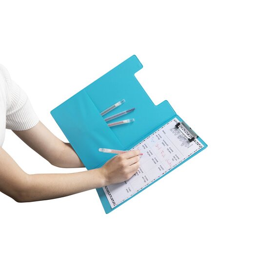 Marbig Clipfolder Polypropylene A4 Summer Colours Blue Box of 6