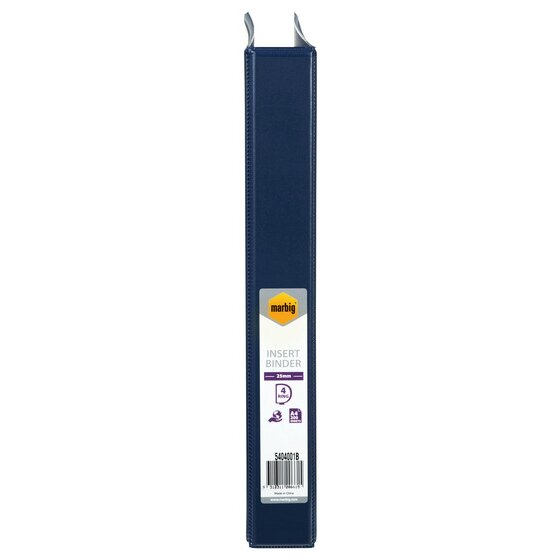 Marbig Clearview Insert Binder 25mm 4D A4 Blue Pack of 20