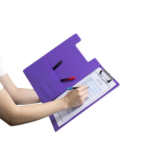 Marbig Clipfolder Polyethylene A4 Summer Colours Purple Pack of 6