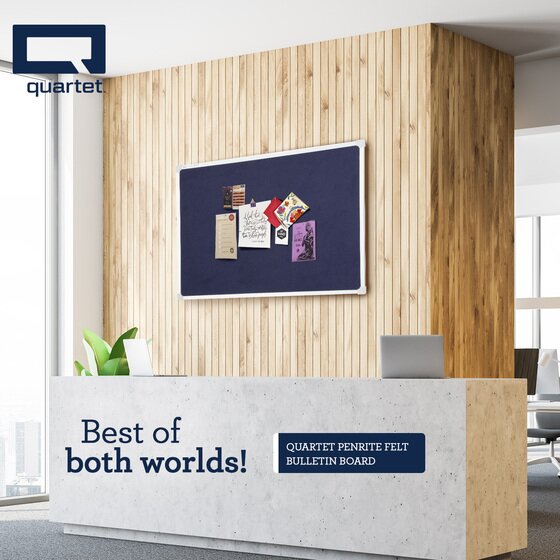 Quartet Penrite Felt Pinboard 900 x 600mm Blue