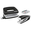 Leitz NeXXt WOW Mini Stapler and Punch Set Black