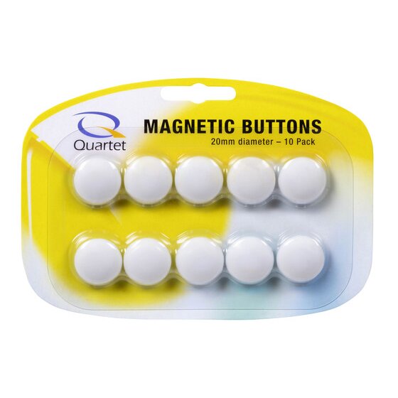 Quartet Magnetic Buttons 20mm White Pack of 10