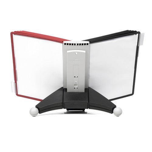 Durable Sherpa Table Display System A4 with 10 Panels Black and Red