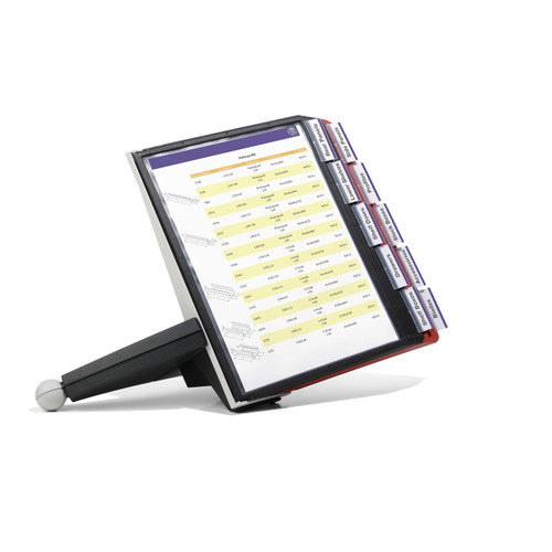 Durable Sherpa Table Display System A4 with 10 Panels Black and Red