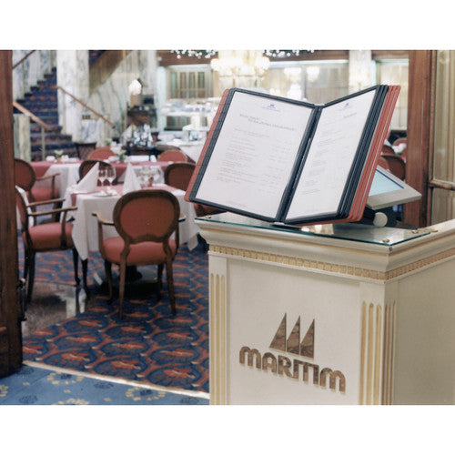 Durable Sherpa Table Display System A4 with 10 Panels Black and Red