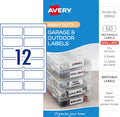 Avery Garage and Outdoor Labels Rectangle 19x44.5mm White 5 Pack 12UP